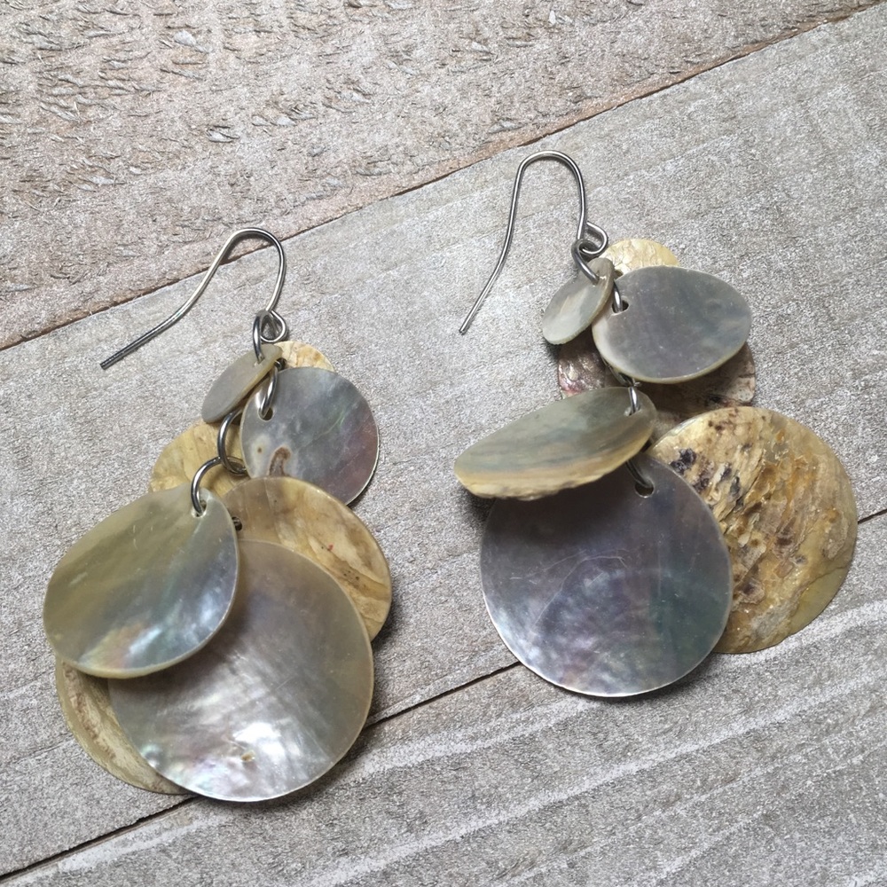 Seashell Silver Dangle Earrings